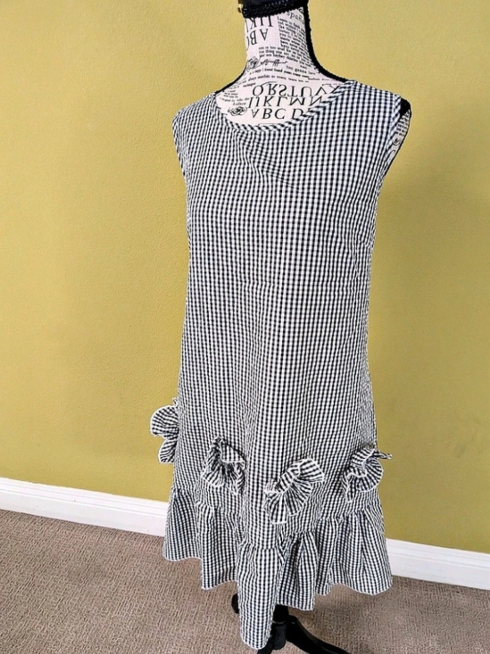 Ruffle Mini Dress in Blue & White